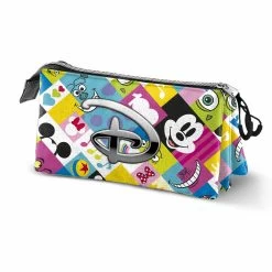 Disney 100 Ans - Collage - Trousse Triple '23x11x7cm'