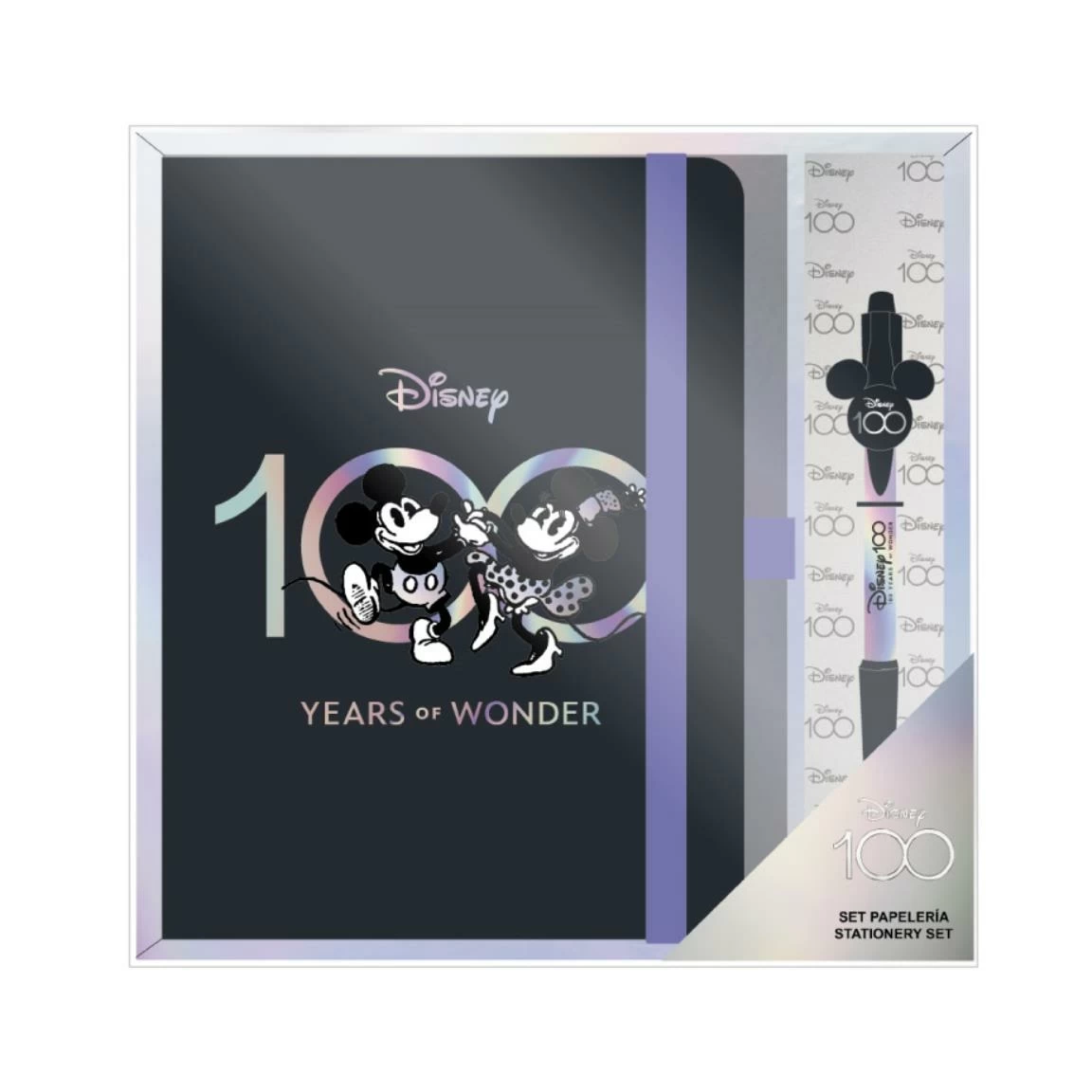 Disney 100 Ans - Mickey & Minnie - Set Notebook A5 + Stylo Ă Bille