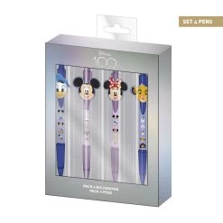 Disney 100 Ans - Personnages - Set De 4 Stylos à Bille