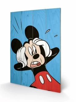 DISNEY - Impression Sur Bois 40X59 - Mickey Mouse Shocked