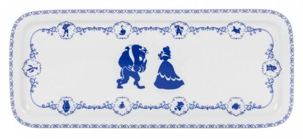 Plat à Cake Porcelaine Disney : La Belle Et La Bête